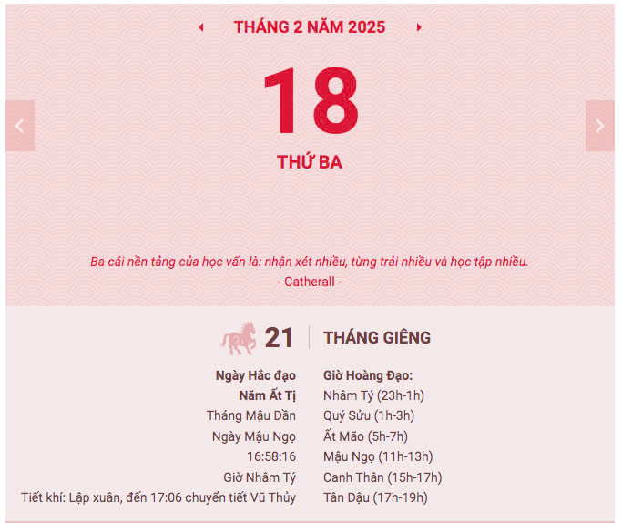 ngày tốt tháng 2