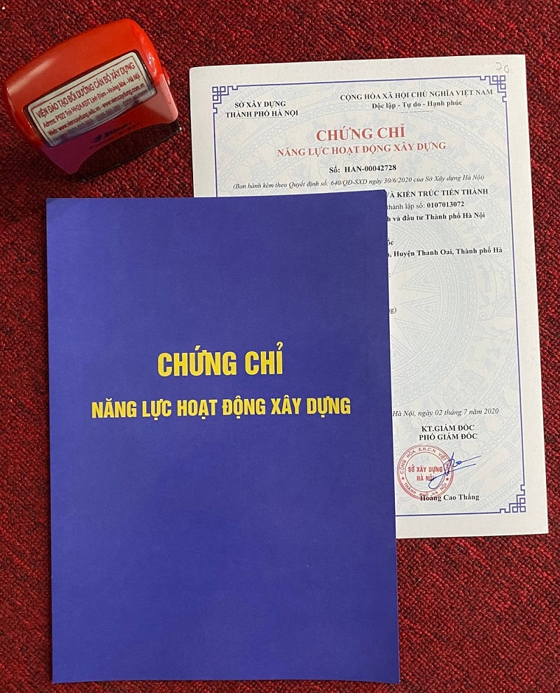 chứng chỉ năng lực hoạt động xây dựng