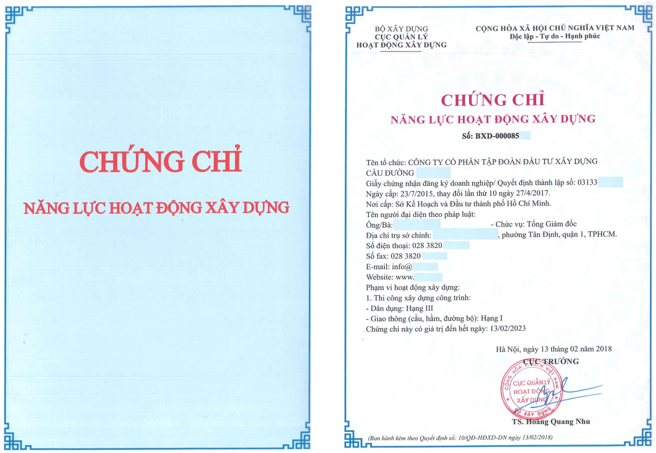 chứng chỉ năng lực hoạt động xây dựng