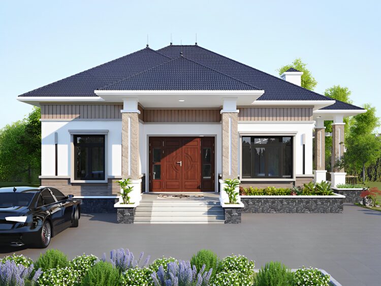 nhà cấp 4 mái nhật