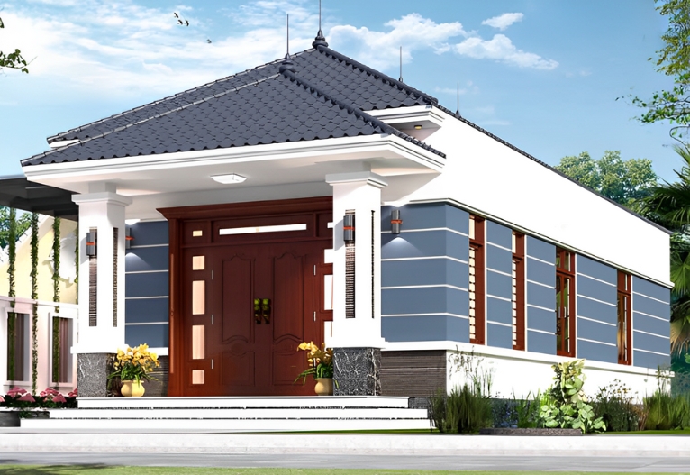 mẫu nhà cấp 4 đẹp 5x20