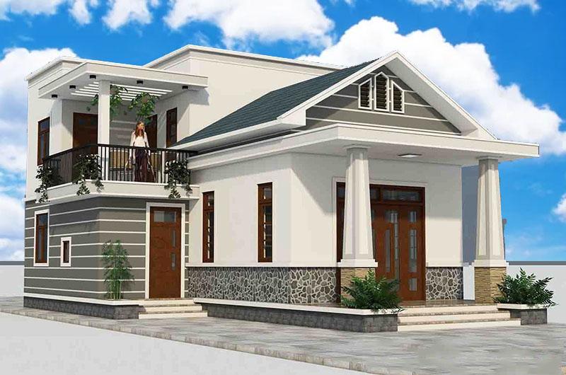 nhà cấp 4 mái thái 3 phòng ngủ