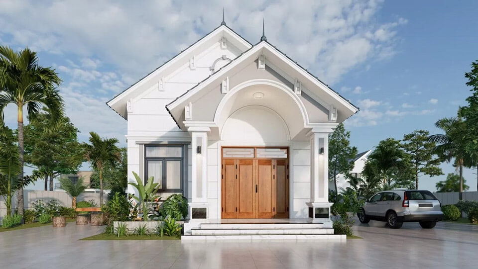 nhà cấp 4 mái thái 3 phòng ngủ